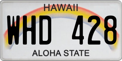 HI license plate WHD428