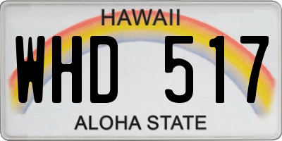 HI license plate WHD517