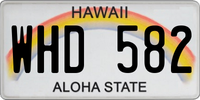HI license plate WHD582