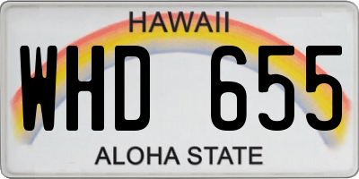 HI license plate WHD655