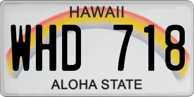 HI license plate WHD718