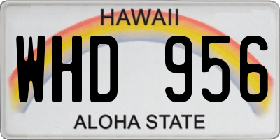 HI license plate WHD956