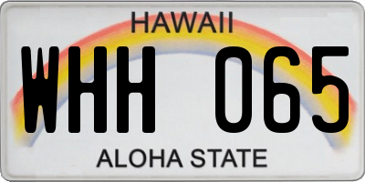 HI license plate WHH065