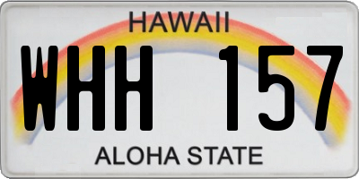 HI license plate WHH157