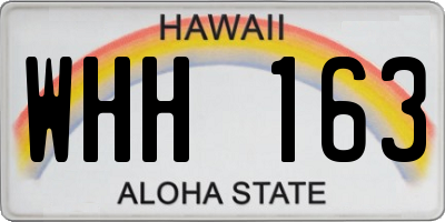 HI license plate WHH163