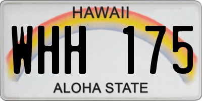 HI license plate WHH175