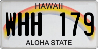 HI license plate WHH179