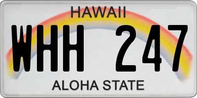 HI license plate WHH247