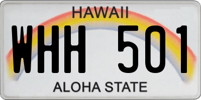 HI license plate WHH501