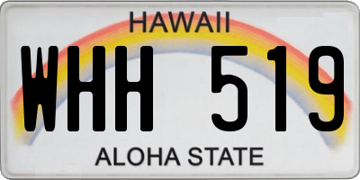 HI license plate WHH519