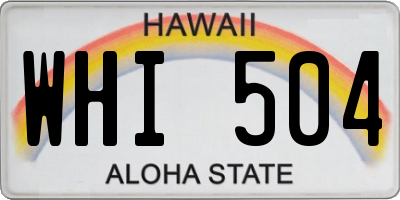 HI license plate WHI504