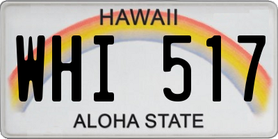 HI license plate WHI517