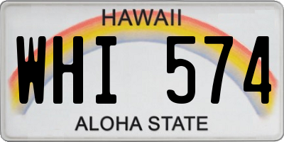 HI license plate WHI574