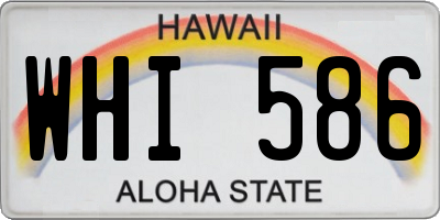 HI license plate WHI586