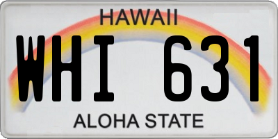 HI license plate WHI631