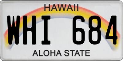 HI license plate WHI684