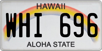 HI license plate WHI696