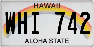 HI license plate WHI742
