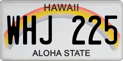 HI license plate WHJ225