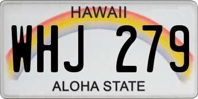 HI license plate WHJ279