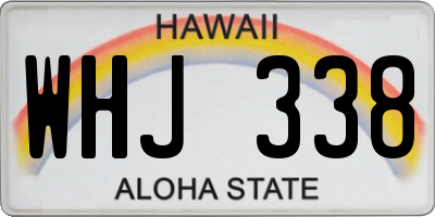 HI license plate WHJ338