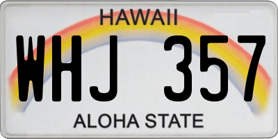 HI license plate WHJ357