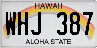 HI license plate WHJ387