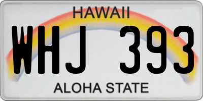 HI license plate WHJ393