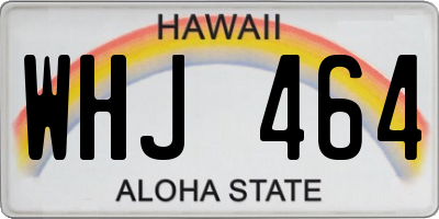 HI license plate WHJ464