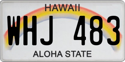 HI license plate WHJ483
