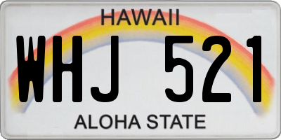 HI license plate WHJ521