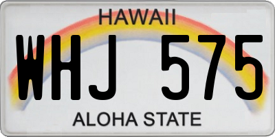 HI license plate WHJ575