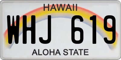 HI license plate WHJ619