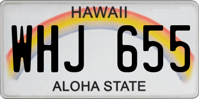 HI license plate WHJ655