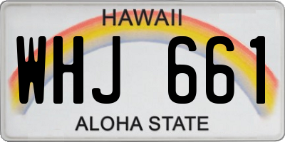 HI license plate WHJ661