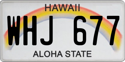 HI license plate WHJ677
