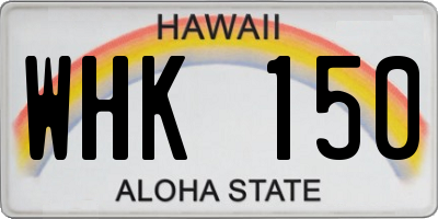 HI license plate WHK150