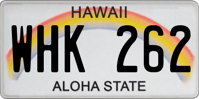 HI license plate WHK262