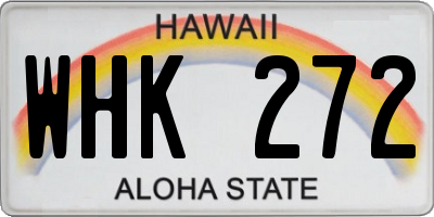 HI license plate WHK272