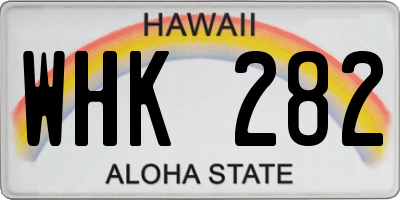 HI license plate WHK282