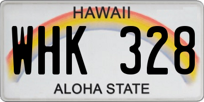 HI license plate WHK328