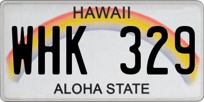 HI license plate WHK329