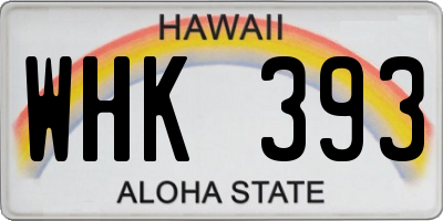 HI license plate WHK393