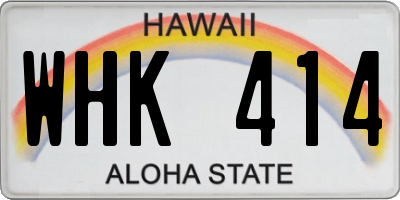 HI license plate WHK414