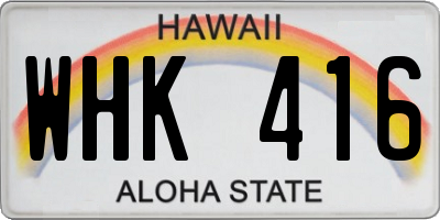 HI license plate WHK416