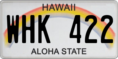 HI license plate WHK422