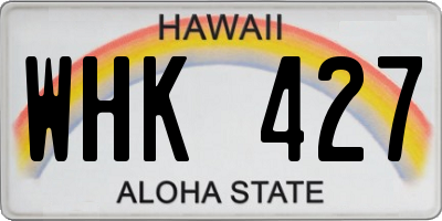 HI license plate WHK427