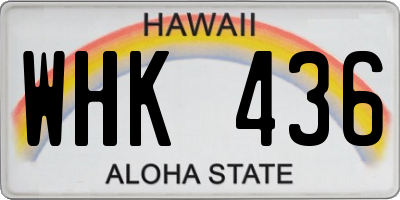 HI license plate WHK436