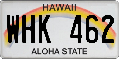 HI license plate WHK462