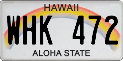 HI license plate WHK472
